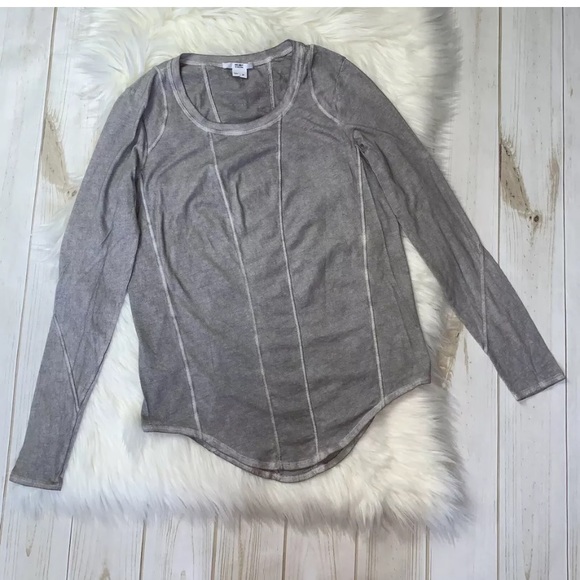 Helmut Lang Chalk Grey Jersey Seam Top - Picture 3 of 8